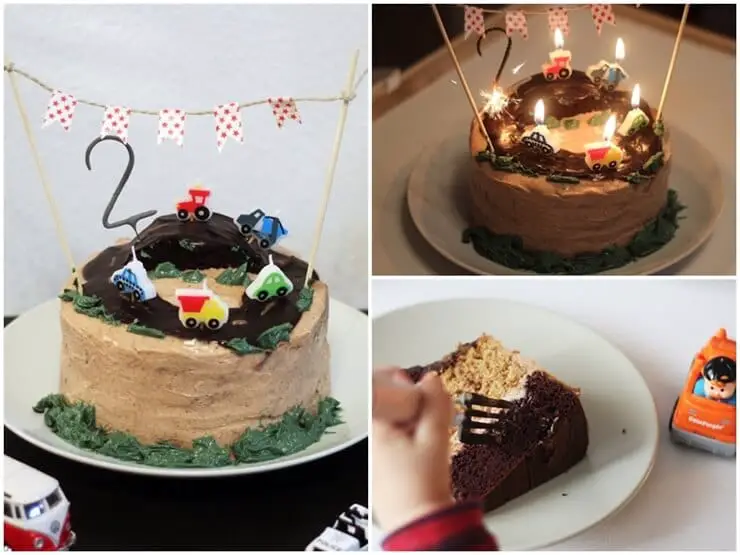 bolo de aniversário de chocolate e amendoim