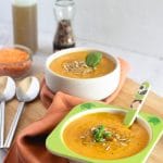 sopa de cenoura e lentilhas