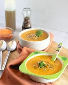 sopa de cenoura e lentilhas