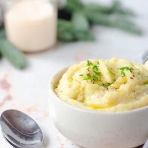 Puré de batata sem leite e sem ovos