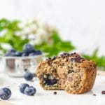 Muffins de aveia e mirtilos vegan - Sem glúten, sem leite e sem lactose