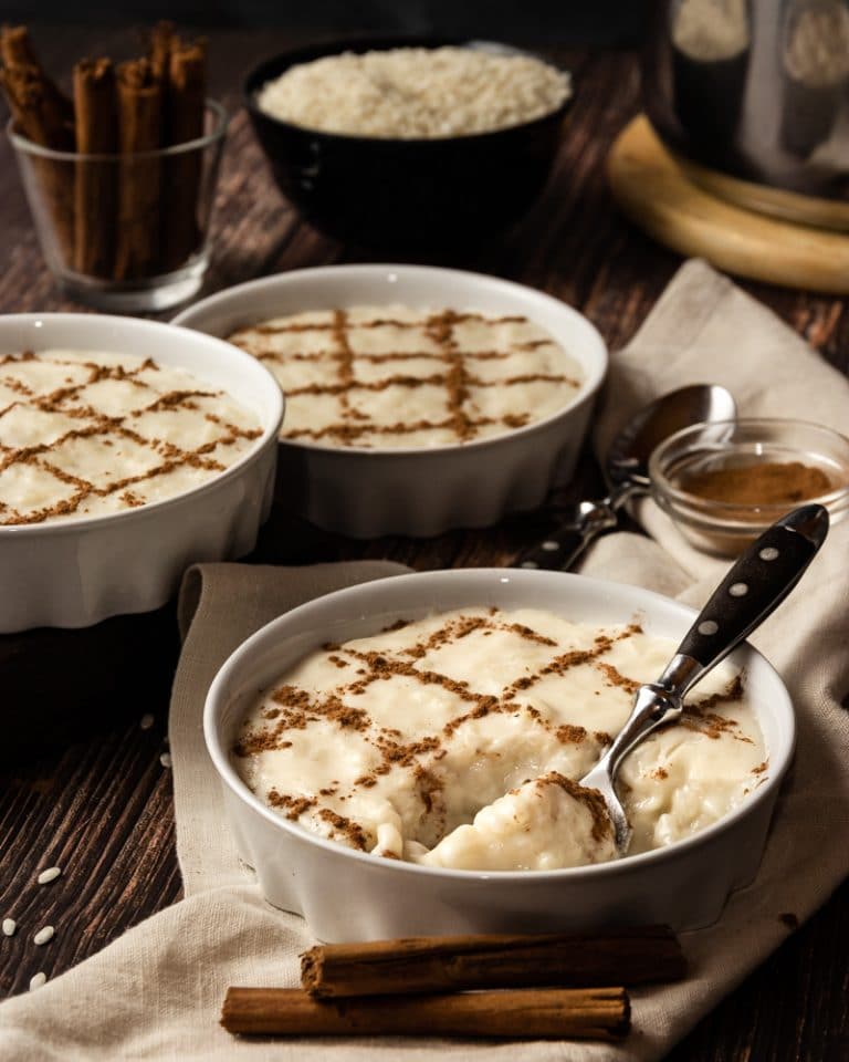 Arroz doce saudável vegan, sem leite e sem ovo