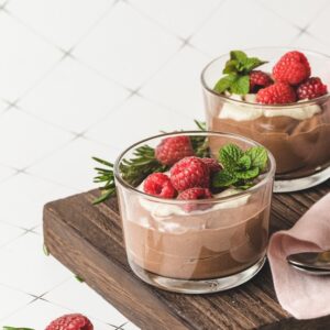 Mousse de chocolate vegan, sem plv