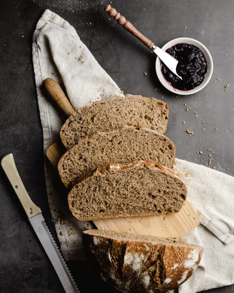 receita de pão de fermentação natural caseiro - vegan