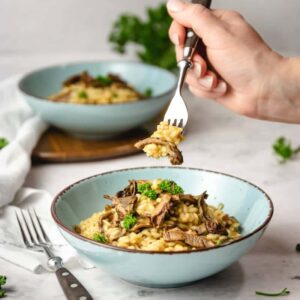 Risoto de abóbora e cogumelos cremoso