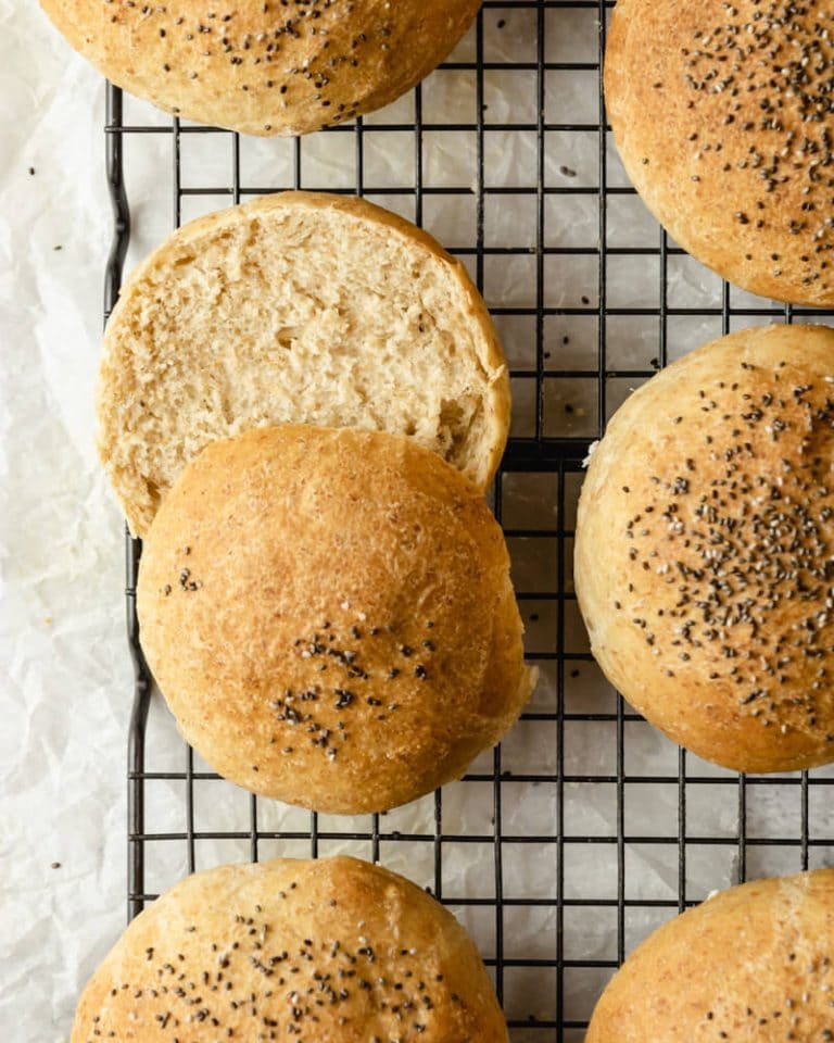 Pão de hamburguer de fermentação natural sem plv nem ovo