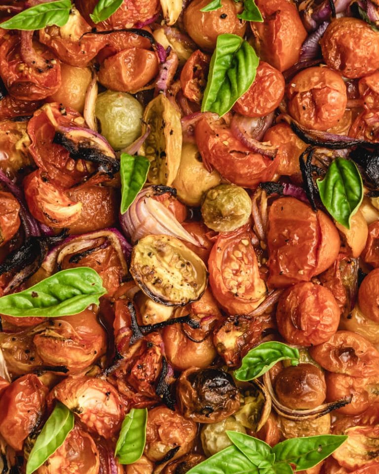 Esparguete com tomate assado