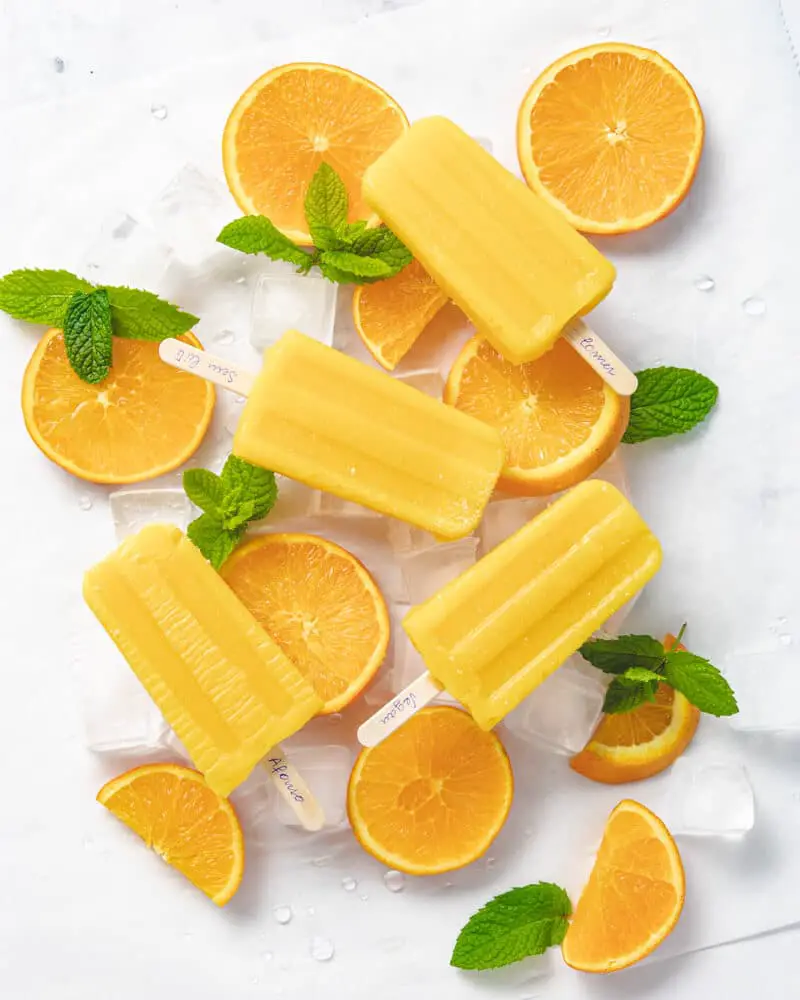 Sorvete gelado manga laranja