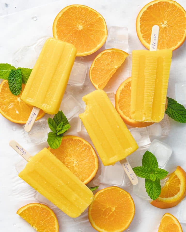 Sorvete gelado manga laranja