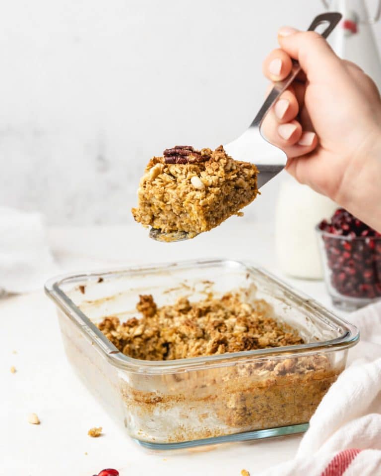 Papas de aveia e abóbora no forno vegan