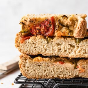 Focaccia vegan e sem glúten