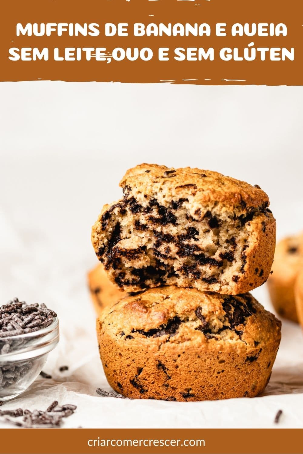 Muffins de banana e aveia vegan Criar Comer Crescer