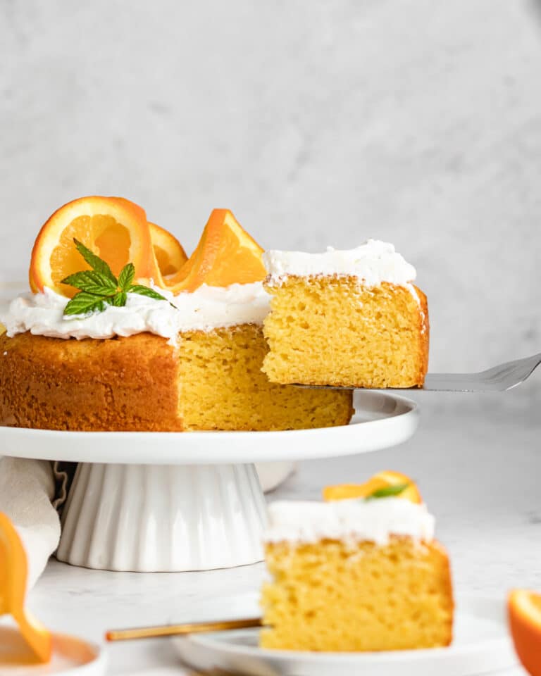 Bolo de laranja vegan e sem glúten