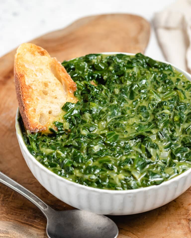 Esparregado de espinafres sem leite (vegan ) e sem glúten