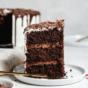 Bolo de chocolate com ganache e chantilly sem leite - com versão vegan e sem glúten