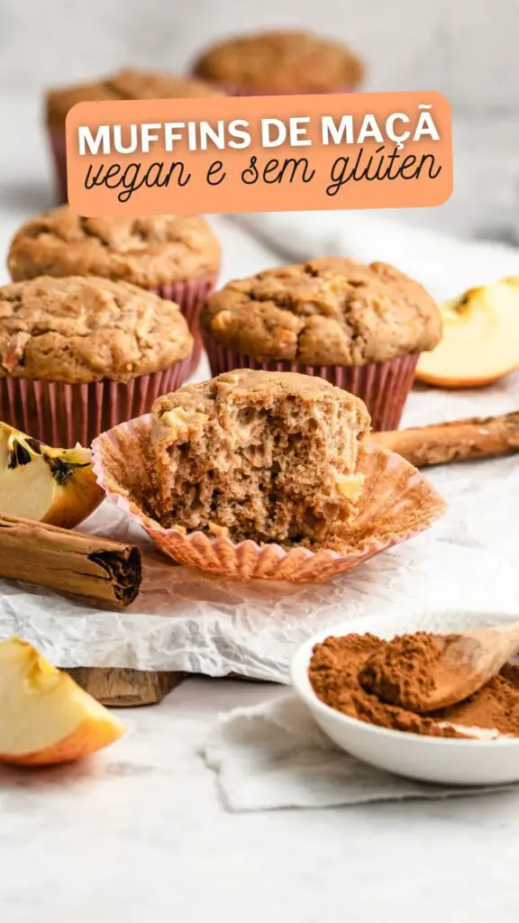 muffins de maçã vegan e sem glúten