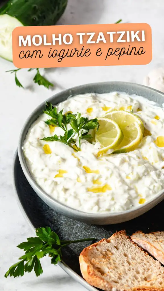 como fazer molo Tzatziki com iogurte com ou sem leite ou lactose e também pode ser feito numa versão vegana 