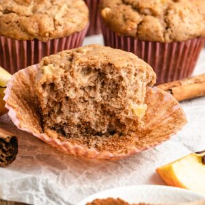 muffins de maçã vegan e sem glúten