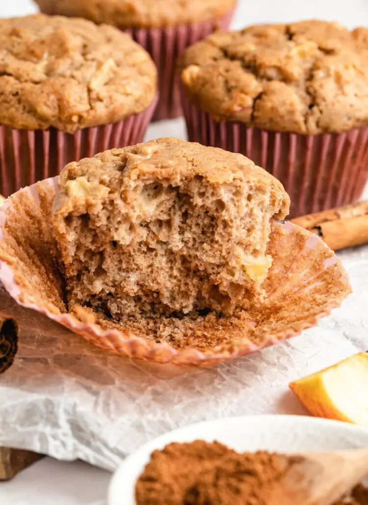 muffins de maçã vegan e sem glúten