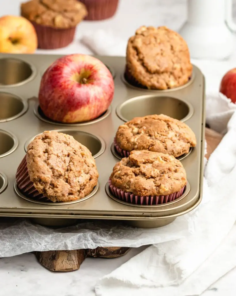 muffins de maçã vegan e sem glúten