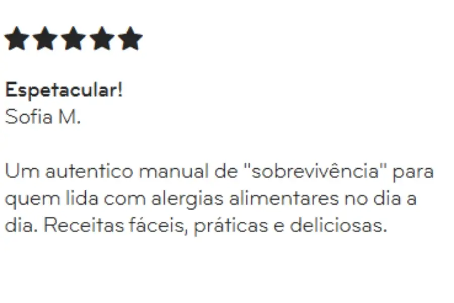 opinião de quem comprou o livro alergias comer sem medos da sofia carvalho e da alergologista Mariana Couto