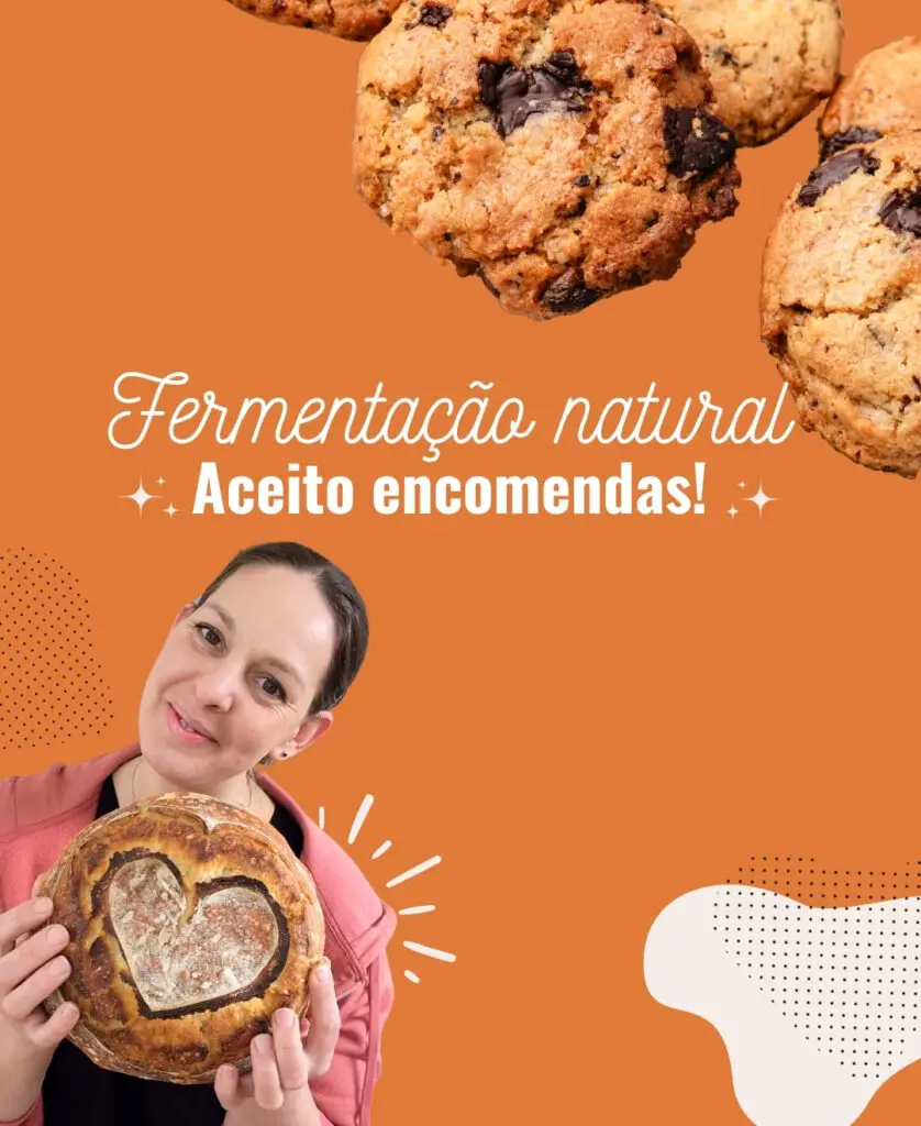 🥖 Queres pão de fermentação natural feito por mim?
Se preferes saborear um pão de fermentação natural delicioso sem teres de o fazer em casa, também aceito encomendas!
Todos os pães são feitos com calma, ingredientes naturais e muito carinho — exatamente como faço para a minha família.
👉 Encomendas disponíveis em quantidade limitada, para garantir sempre a frescura e qualidade.